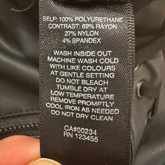 NWOT Design Lab Lord & Taylor Black Faux Leather Front Pants Leggings Size 28 - Picture 6 of 10